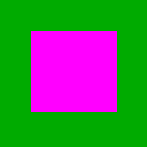 Ein violettes Karo auf grünem Hintergrund